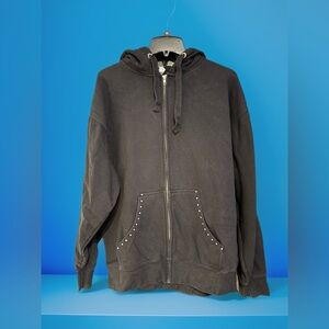 Black Studded Women's Hoodie